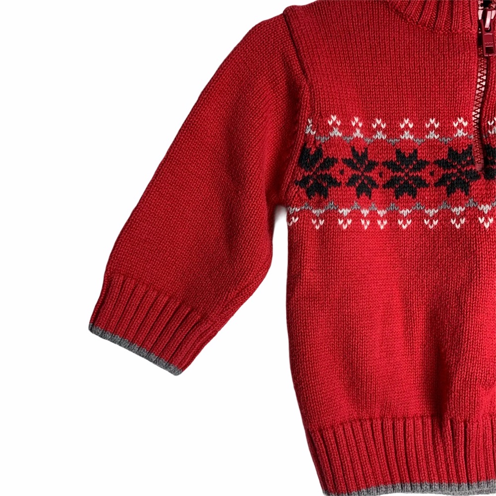 🔥 Gymboree Quarter Zip Nordic knit Sweater - Picture 3 of 5